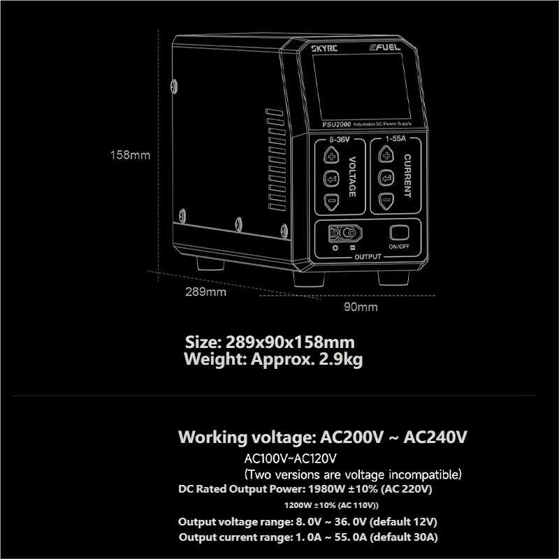 SKYRC PSU2000 1980W Регулируем – обзор и цена Drone Charger